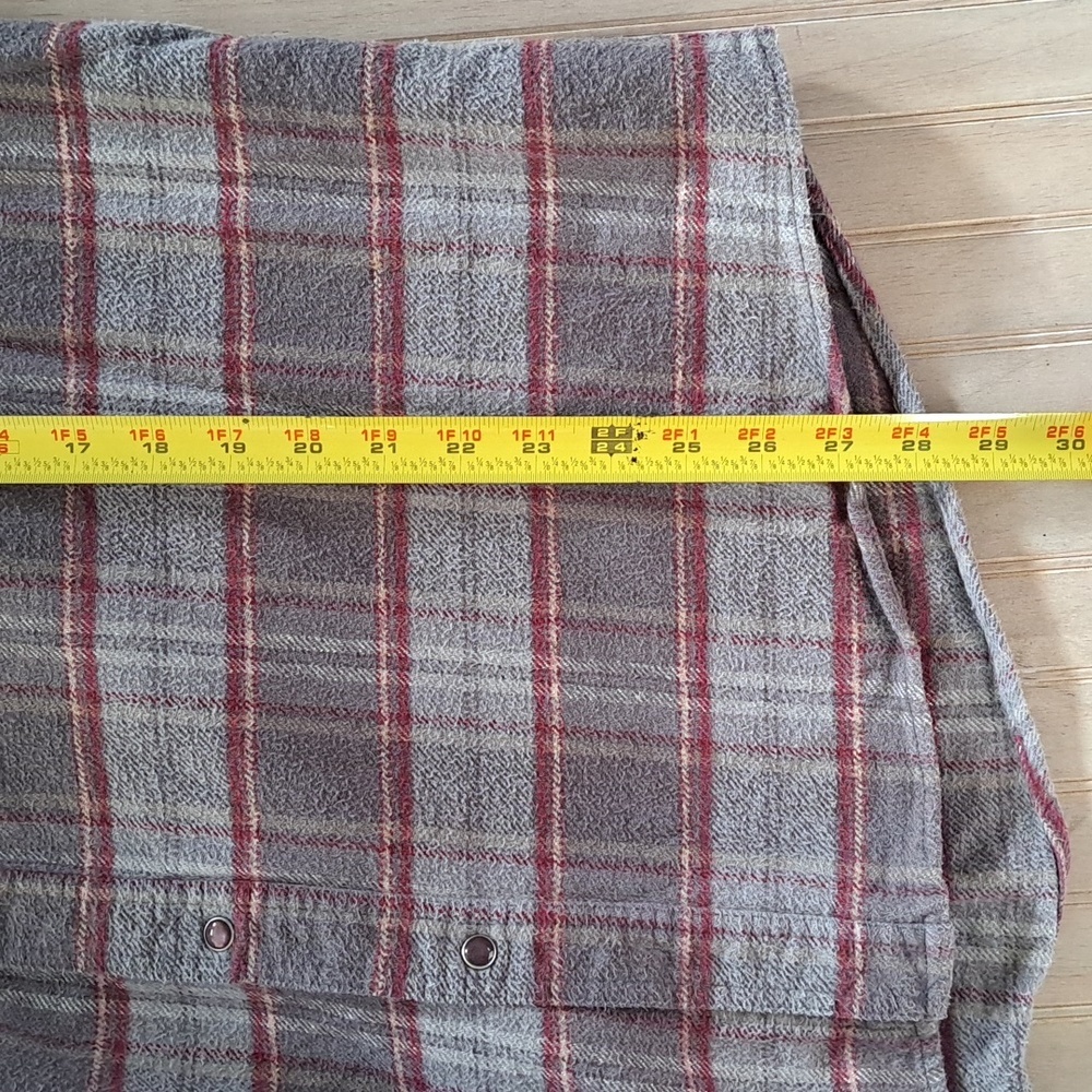 BTC Authentic Bay Trading Co. Mens 100% Cotton Western Snap Flennel Chore Shirt - Picture 9 of 9